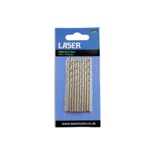 Laser HSS Drill Bits 3mm 10pc 2460 Laser - Town Tools 