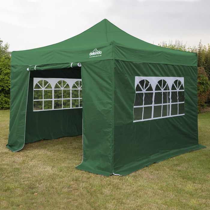 Dellonda 2x2m Pop-Up Gazebo & Side Walls Water Resistant Fabrics - Green