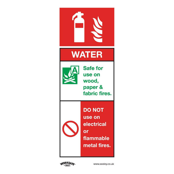 Sealey Safe Conditions Safety Sign Water Fire Extinguisher Self-Adhesive Vinyl P Sealey - Town Tools 