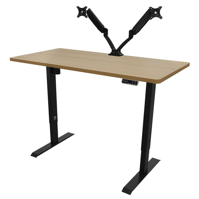 Dellonda Oak Electric Height Adjustable Standing Desk with Memory 1400 x 700mm