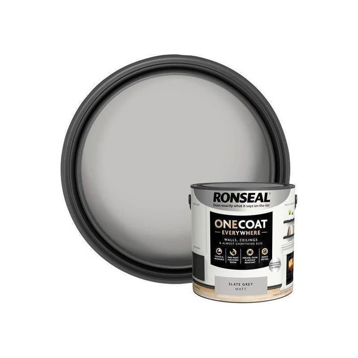 Ronseal One Coat Everywhere Interior Slate Grey Matt 2.5 litre Ronseal - Town Tools