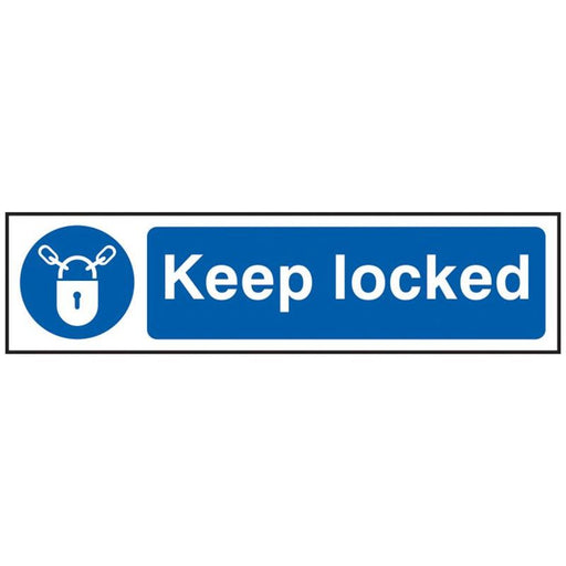 Scan Keep Locked - PVC Sign 200 x 50mm Scan - Town Tools