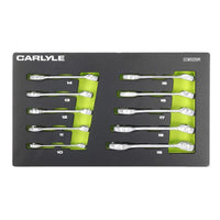 Carlyle Tools 10 Pc Metric 12 Pt Stubby Combination Wrench Set 10mm To19mm