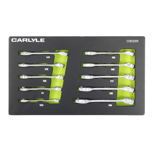 Carlyle Tools 10 Pc Metric 12 Pt Stubby Combination Wrench Set 10mm To19mm - image 1