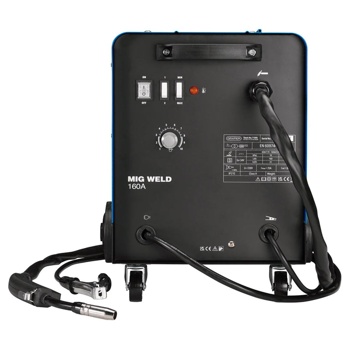 Draper Gas/Gasless MIG Welder, 160A - MW170T