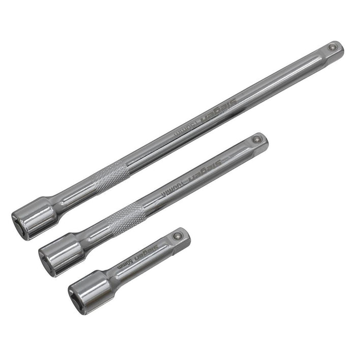 Sealey Extension Bar Set 3pc 1/4"Sq Drive S0718 Siegen by Sealey - Town Tools 