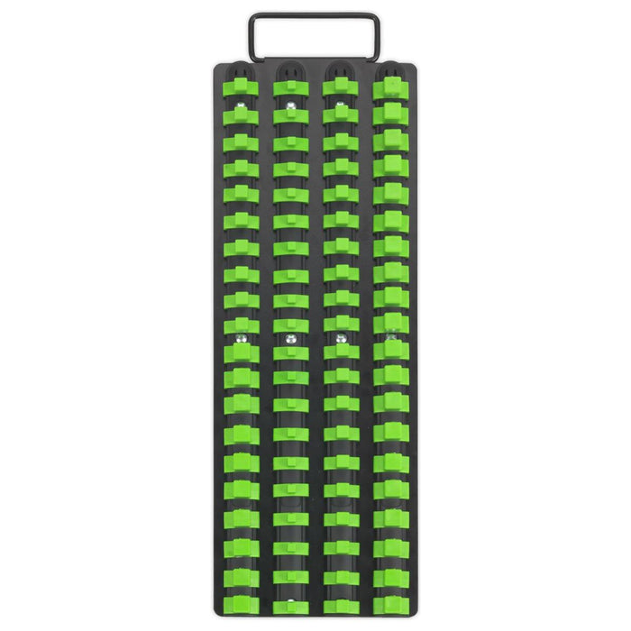 Sealey Socket Rail Tray 1/4" 3/8" & 1/2"Sq Drive Hi-Vis Green AK27051HV Sealey - Town Tools 