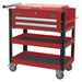 Sealey Heavy-Duty Mobile Tool & Parts Trolley 2 Drawers & Lockable Top Red Sealey - Town Tools 