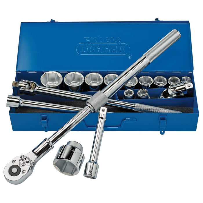 Draper Metric Socket Set in Metal Case, 3/4" Sq. Dr. (17 Piece) 16486 Draper - Town Tools 