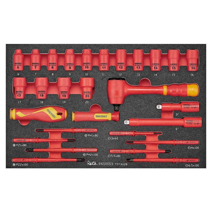 Teng Tools Insulated Socket & Screwdriver Set FOAM3 28 Pieces Teng Tools - Town Tools 