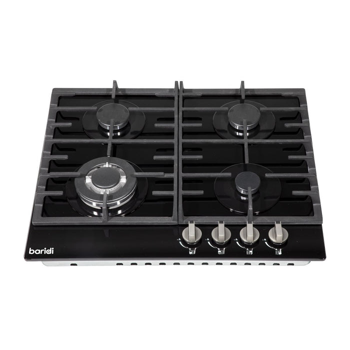 Baridi Gas Hob with 4 Cooking Zones 60cm - Black DH226 Baridi - Town Tools 