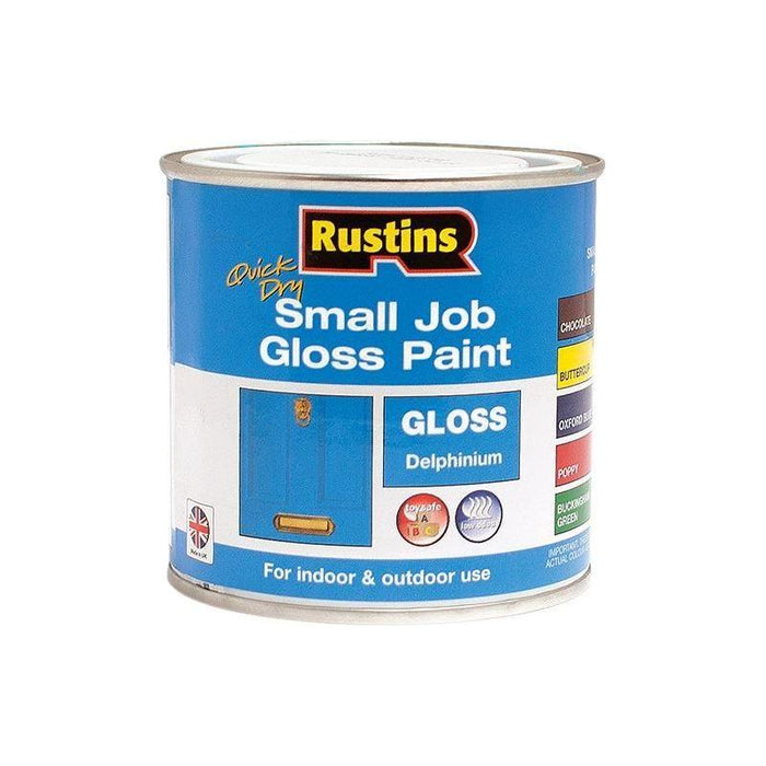 Rustins Quick Dry Small Job Gloss Paint Delphinium 250ml Rustins - Town Tools
