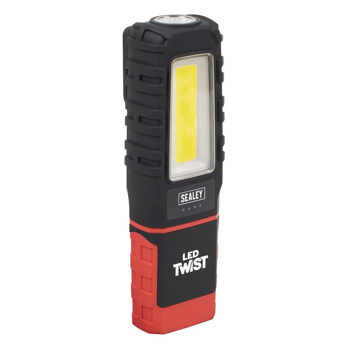 Sealey LED Twist Rechargeable Inspection Light 5W COB & 1W SMD LED601 Sealey - Town Tools 