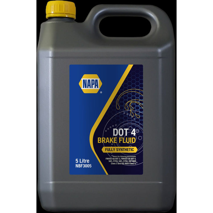 Genuine NAPA Dot 4 Brake Fluid 5L Fits NAPA - Town Tools 