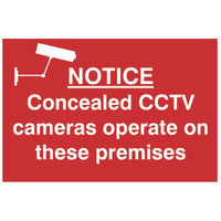 Scan Notice Concealed CCTV Camera - PVC Sign 300 x 200mm