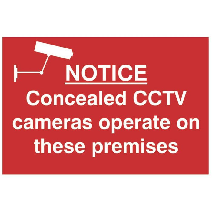 Scan Notice Concealed CCTV Camera - PVC Sign 300 x 200mm Scan - Town Tools