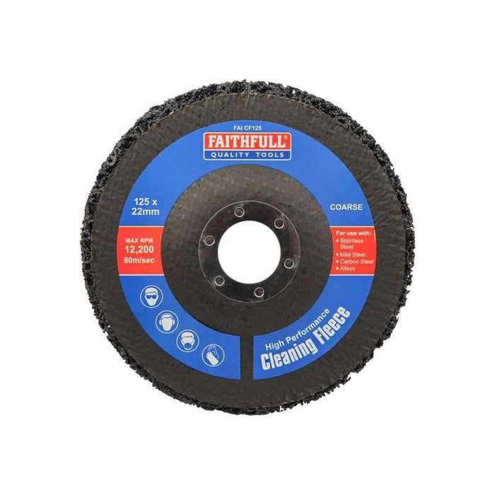 Faithfull Cleaning Fleece Disc Coarse 125 x 22mm Faithfull - Town Tools