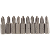Draper Cross Slot Insert Bit, 1/4" Hex, 25mm Long, No.1 (Pack of 10) 64060