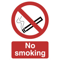 Draper 'No Smoking' Prohibition Sign, 200 x 300mm - SS15