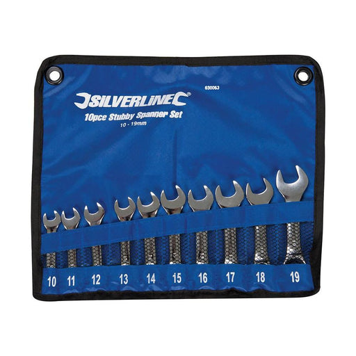 Silverline Stubby Spanner Set 10pce 10 - 19mm Silverline - Town Tools 