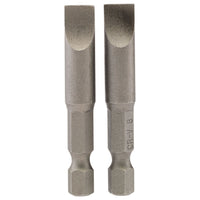 Draper Plain Slot Insert Bit, 8mm, 1/4" Hex, 50mm Long (Pack of 2) 64226