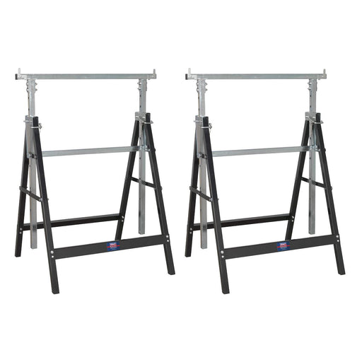Sealey Fold Down Telescopic Trestle 200kg Capacity - Pair FDT32 Sealey - Town Tools 