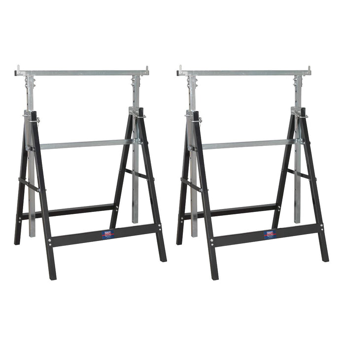 Sealey Fold Down Telescopic Trestle 200kg Capacity - Pair FDT32 Sealey - Town Tools 