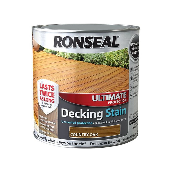 Ronseal Ultimate Protection Decking Stain Country Oak 2.5 litre Ronseal - Town Tools