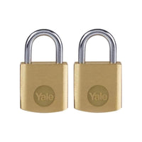 Yale Locks Brass Padlock 20mm (2 Pack)