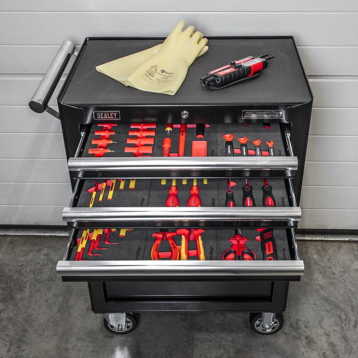Sealey Insulated Tool Kit with 7 Drawer Rollcab 63pc TBTECOMBO2 Sealey - Town Tools 
