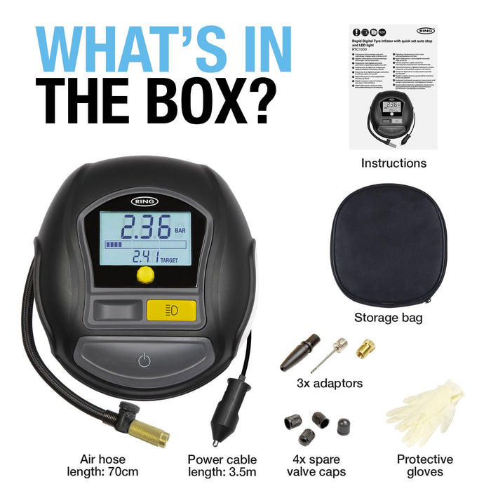 Ring RTC1000 Rapid Digital Tyre Inflator