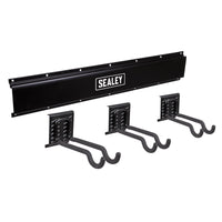 Sealey Wall Mounting Sports Equipment Hook Storage Rail APHKIT11