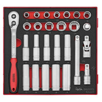 Teng Tools 1/2" Socket Set 12 pt FOAM2 27 Pieces