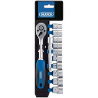 Draper Metric Socket and Ratchet Set, 3/8" Sq. Dr. (12 Piece) 16371
