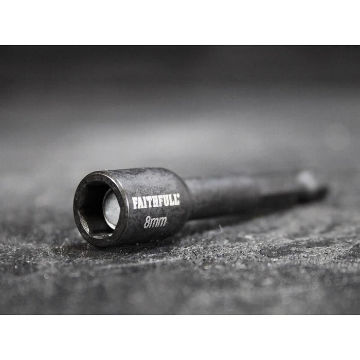 Faithfull Magnetic Impact Nut Driver 8mm x 1/4in Hex Faithfull - Town Tools