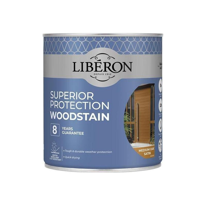 Liberon Superior Protection 8 Year Woodstain Medium Oak Satin 750ml Liberon - Town Tools