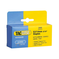 Tacwise 53 Light-Duty Staples 14mm (Type JT21  A) (Pack 2000)