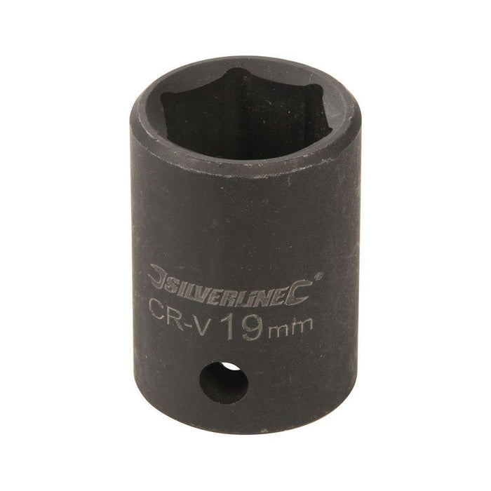 Silverline Impact Socket 1/2" Drive 6pt Metric 19mm Silverline - Town Tools 