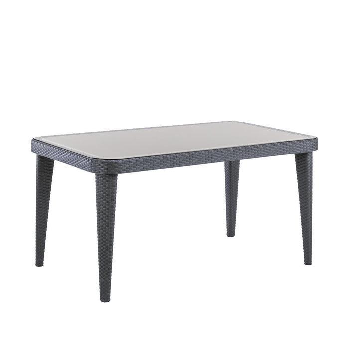 Dellonda Dining Tables with Tempered Glass Top 150 x 90 x 76cm - Anthracite