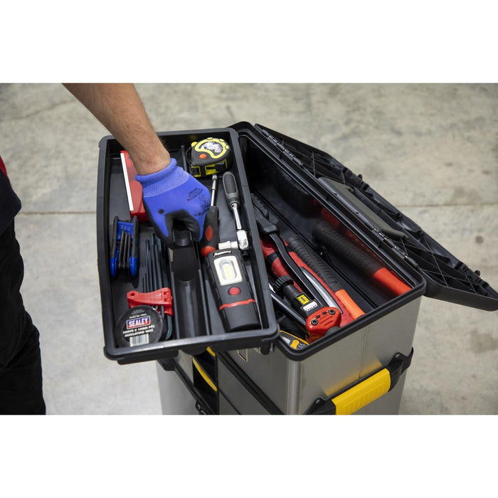 Sealey Mobile Stainless Steel/Composite Toolbox 3 Compartment AP855 Sealey - Town Tools 