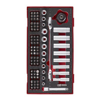 Teng Tools 1/4" Socket & Bits Set FOAM1 87 Pieces