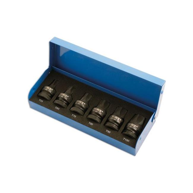 Laser Heavy Duty Torx Socket Bit Set 1/2"D 6pc 4947