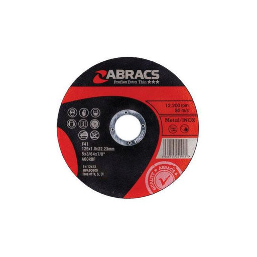 Connect Abracs Extra Thin Flat Cutting Discs 125mm x 1.0mm 10pc 32054 Tool Connection - Town Tools 