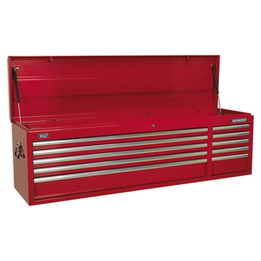 Sealey Topchest 10 Drawer with Ball-Bearing Slides Heavy-Duty Red AP6610 Sealey - Town Tools 