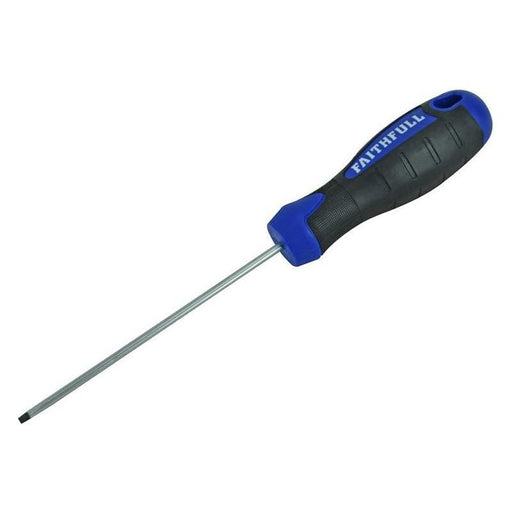 Faithfull Soft Grip Screwdriver Flared Slotted Tip 5.5 x 100mm Faithfull - Town Tools
