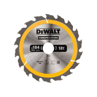 Dewalt Power Tools Portable Construction Circular Saw Blade 184 x 30mm x 18T