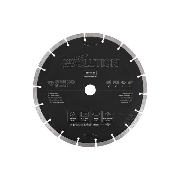 Evolution General Purpose Diamond Blade 255 x 22.2mm Evolution - Town Tools