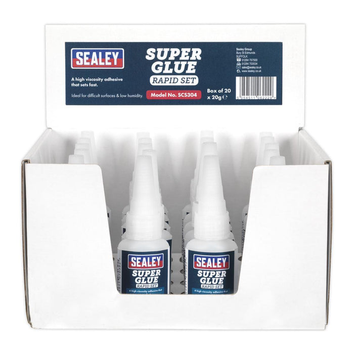 Sealey Super Glue Rapid Set 20g Pack of 20 SCS304 Sealey - Town Tools 