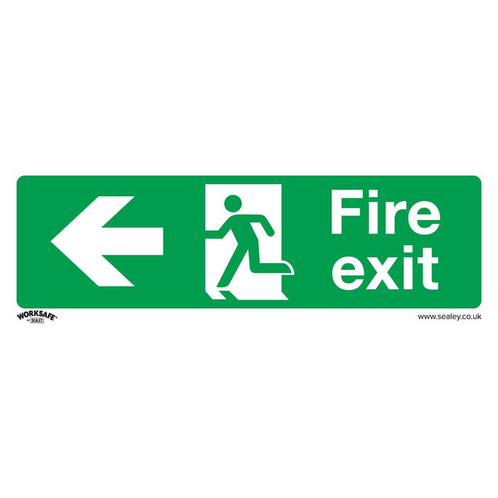 Sealey Safe Conditions Safety Sign Fire Exit (Left) Rigid Plastic SS25P1 Sealey - Town Tools 