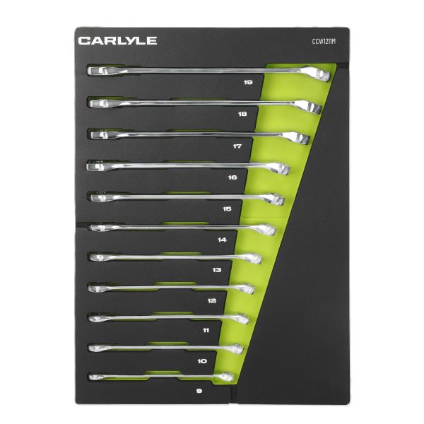 Carlyle Tools 11 Pc Metric 12 Pt Combination Wrench Set 9 To 19mm